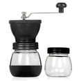 thumbnail image 1 of Washable Manual Coffee Grinder with Ceramic Burr Adjustable Grind Two Clear Glass Jars Stainless Steel Handle Built to Last Portable for Home and Camping Use, 1 of 8