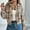 Beige, variant on Women's Plaid Shacket Oversized Button Down Cropped Jacket with Long Sleeve Tweed Fall Winter Fashion Outfits for Women Orange XL