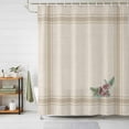thumbnail image 3 of Winter Pine Branches Christmas Shower Curtain Set with Hooks, Vintage Brown Striped Waterproof Fabric Bathroom Curtains Decor Home Accessories,72 X 84 Inch Extra Long, 3 of 9