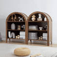 thumbnail image 6 of LEFHDA Small Kids Arched Bookshelf, Modern 3-Tier Open Bookshelf, Wood Freestanding Arched Bookcase with Adjustable Shelves, Covered Rounded Top Display Cabinet (Walnut), 6 of 8