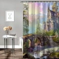 thumbnail image 2 of JEUXUS Beautiful Castle Backdrop Washable Dreamy Princess Castle Home Bathtubs Bathroom Curtain Decoration White, 2 of 7