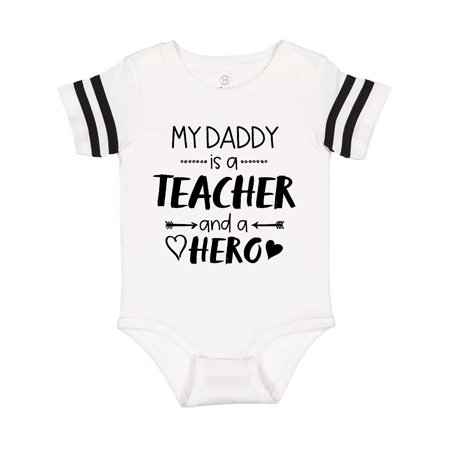 

Inktastic My Daddy is a Teacher and a Hero Gift Baby Boy or Baby Girl Bodysuit