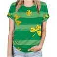 thumbnail image 1 of KIHOUT Nouveaux Arrivlas T-Shirts pour Femmes Fête de la Saint-Patrick, Mode Grande Taille Col Rond Manches Courtes T-Shirt Imprimé Vert, Taille P-5TG, 1 of 5