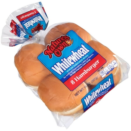 Nature's Own® Whitewheat® Sliced Enriched Hamburger Buns 8 ct Bag