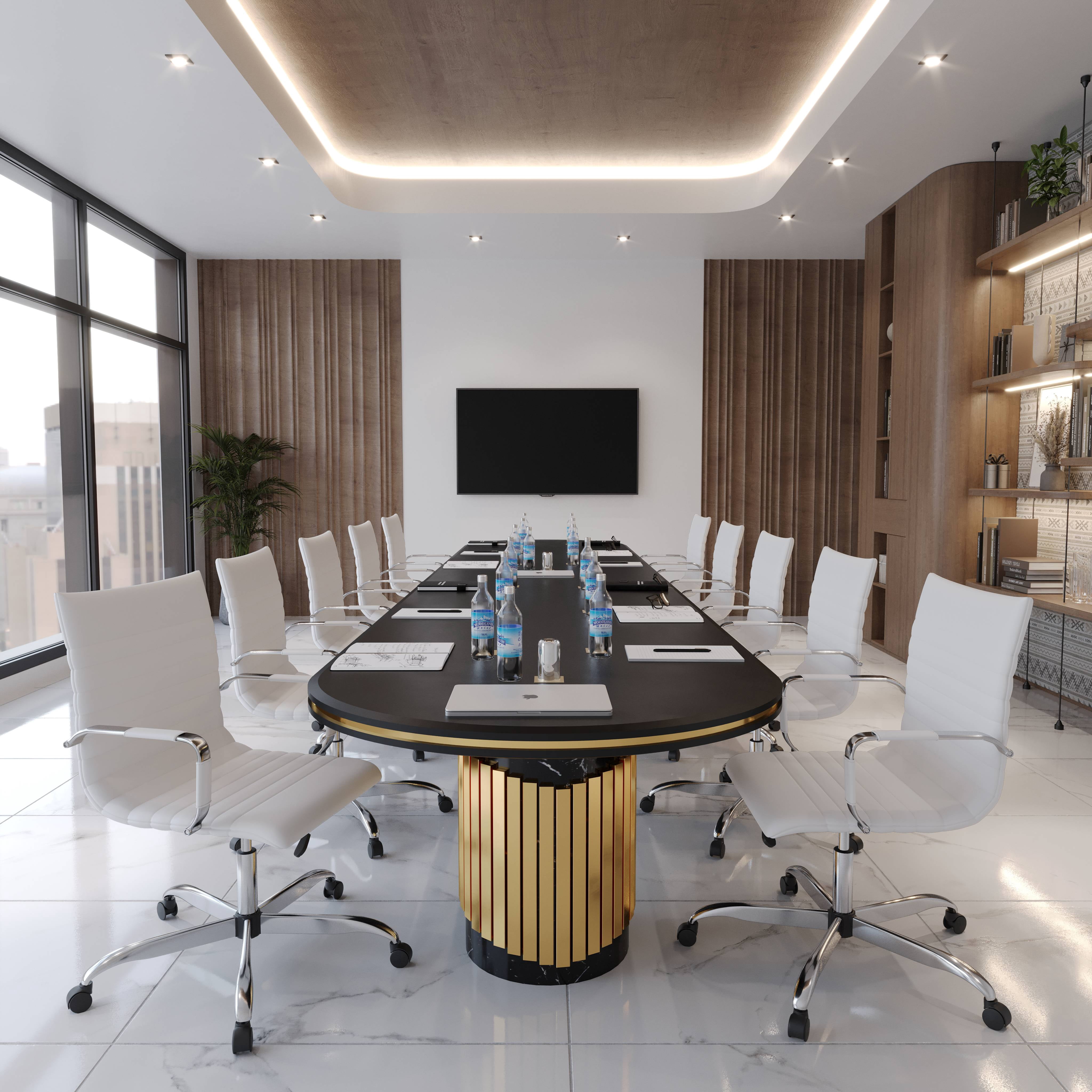 LeisureMod Harris Modern Adjustable Swivel Leather Task Office Chair with Tilt and Ergonomic Design, White