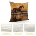 thumbnail image 4 of Orinice Horse Beach Sunset Graphic Decorative Cushion Throw Pillow Cover Short Plush Summer Square 1PC 12x12in, 4 of 5