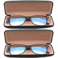 thumbnail image 3 of 2 Pairs - Blue Ray Blocking Lens Light Weight Frame Acetate Spring Temple Computer Reading Glasses for Women for Men, Reading Glasses +2.50 With Hard Case, 3 of 3