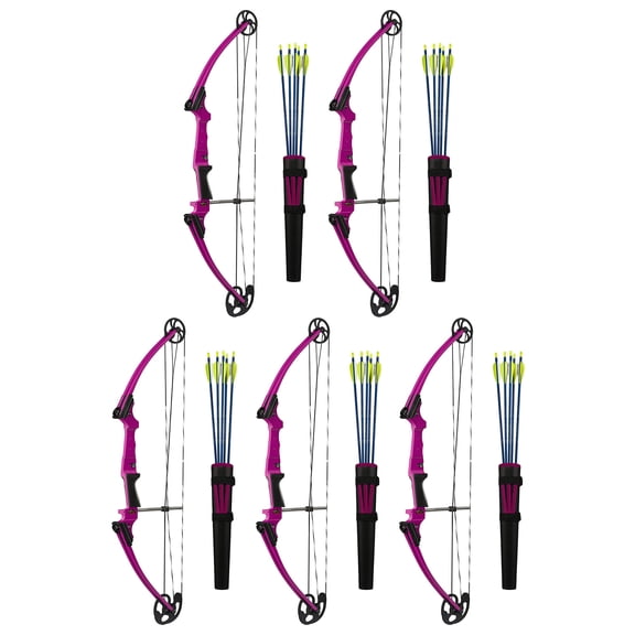 Genesis Archery Left-Handed Compound Bow Archery Kit, Purple (5 Pack)