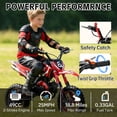 thumbnail image 2 of 49cc 2-Stroke Kids Dirt Bike, Gas Powered Mini Dirt Bike for Boys and Girls 5-13, Motorcycle with 25mph Max Speed, 2.5-10" Off Road Tires, Front and Rear Suspension & Dual Disc Brakes, Red, 2 of 8