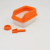 Miniature Litter Box Set, 1/12 Scale Cat Accessory, Dollhouse Pet Furniture, Tiny Model for Dolls, Mini Cat Litter Tray Toy
