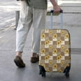 thumbnail image 3 of Brown Checker Sunflower Pattern Luggage Cover Fashion Suitcase Cover Baggage Covers Fit 25-28 Inch Luggage (Go Travel), 3 of 5