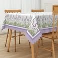 thumbnail image 2 of SUNOLIFE Lavender Floral Tablecloth Rectangular Spring Purple Flowers Table Cloth Cover 60x102 Inch, 2 of 4