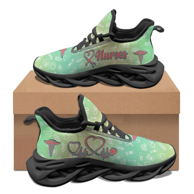 Zapatos vulcanizados unisex para otoño e invierno, con amortiguación, antideslizantes y cómodos para caminar, con diseño de enfermera paramédica EMT EMS