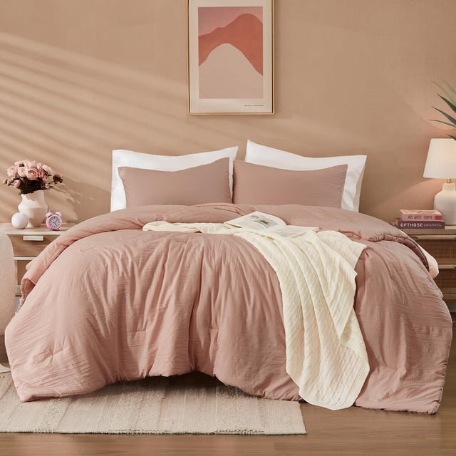 Juego de edredón WRENSONGE Queen Dusty Pink con 2 fundas de almohada