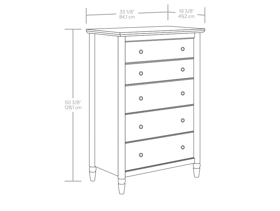 My Texas House Monroe 5-Drawer Dresser, Brushed Oak Finish