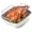Grey & Cream, variant on HONGBAKE Extra Large Turkey Roasting Pan with Rack (U-Shaped), 18.7×13.6 Inch Nonstick Roaster Pan for 25 lb Turkey & Chicken, Deep Turkey Tray for Oven, Wider Handles, 0.8 mm Heavy Duty Steel, Gray