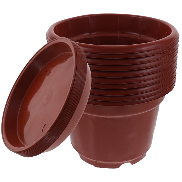 unbranded 10Ud Macetas Para Plantas De Interior Y Exterior En Plástico Con Agujeros De Drenaje