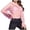 Pink, variant on Women's Sparkly Rhinestone Crop Top Long Sleeve Mesh Bikini Cover up Fishnet Shirts Rave Tops Pink S
