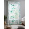 thumbnail image 2 of Sheer Curtains 96 Inches Long, Green Flower Semi Sheer Curtains Light Filtering Window Treatment, Watercolor Floral Botanical Line Drawing Print Privacy Voile Drapes for Living Room 52x96 Inch, 2 of 7