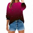 thumbnail image 7 of Women's Glitter Print Casual Sweatshirt, Long Sleeve Crewneck Basic Fashion Sports Pullover Loose Comfy Fall Sweatshirts, 7 of 7