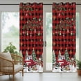 thumbnail image 5 of Outdoor Curtains for Patio Waterproof, Red Plaid Christmas Outdoor Privacy Panels Grommet, Xmas Snowman Truck Snowflake Tree Balls Blackout Outside Curtains for Porch/Cabana 54"x108", 1 Panel, 5 of 8
