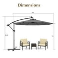 thumbnail image 3 of Costway 10 Ft Patio Solar LED 40 Lights Offset Umbrella Crank Cross Base Gray, 3 of 10