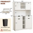 thumbnail image 6 of Blotout 71" Tall 46"Wide Kitchen Pantry Cabinet with Charging Station & Microwave Shelf, Farmhouse Kitchen Double Tilt Out Trash Cabinet 10X2 Gallon Garbage Holder with 2 Drawers Storage, 6 of 9