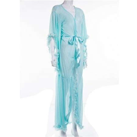 

Caitzr Women Silk Lace Babydoll luxury Nightdress See Through Extra Long Nightdress