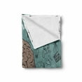 thumbnail image 2 of Modern Soft Flannel Fleece Blanket, Brain Image Left and Right Music Logic Artwork Side Science Educational Print, Cozy Plush for Indoor and Outdoor Use, 70" x 90", White Teal Umber, by Ambesonne, 2 of 6