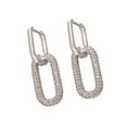 thumbnail image 3 of Qarigey 1 par de pendientes de mujer, pendientes de decoración rectangulares de diamantes de imitación, adornos de joyería femenina de oreja Ropa, zapatos y accesorios Miscelánea tipo 4, 3 of 6