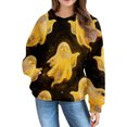 thumbnail image 4 of YunPes Unisex Kids Hoodie Boys Girls Waffle Textured Sweatshirt Cute Ghost Print Long Sleeve Hooded Pullover Spring Fall Clothes, 4 of 7