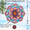 thumbnail image 6 of Liranovly 3D Metal Purple Mandala Wind Spinner-Hanging 12in Spinfinity Designs Wind Spinners for Outdoor & Indoor Decorations, 6 of 7