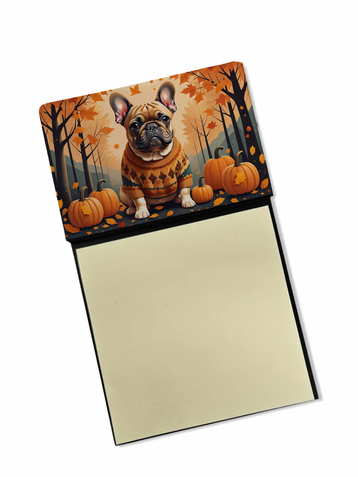 White Boxer Fall Sticky Note Holder 3.25 in x 5.25 in