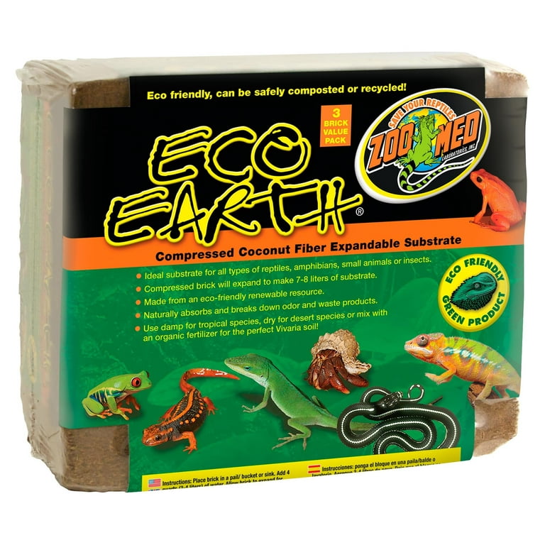 Zoo Med Eco Earth Compressed Coconut Fiber Substrate for Pets