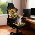 thumbnail image 4 of HELLHERO Bee Sunflower Black Gaming Chair Covers with Armrest Covers for Office Home, Soft Easy to Install Spandex Computer Chair Slipcovers, 4 of 10