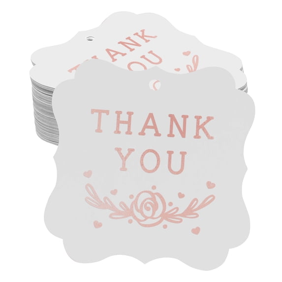 Inkdotpot Hang Tags Thank You Bridal Shower Favor Bracket Shape Gift Tags Real Rose Gold Foil Bonbonniere Tag Pack Of 100