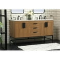 thumbnail image 2 of 60 inch double bathroom vanity in walnut brown, 2 of 8