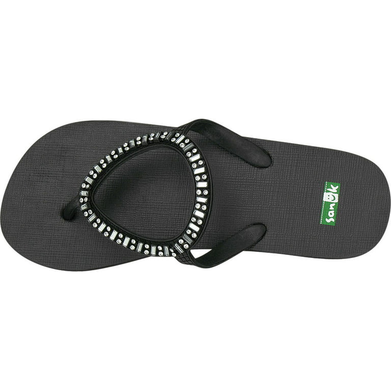 Sanuk Women's Ibiza Monaco Flip Flop Sandal,Black,5 M US 