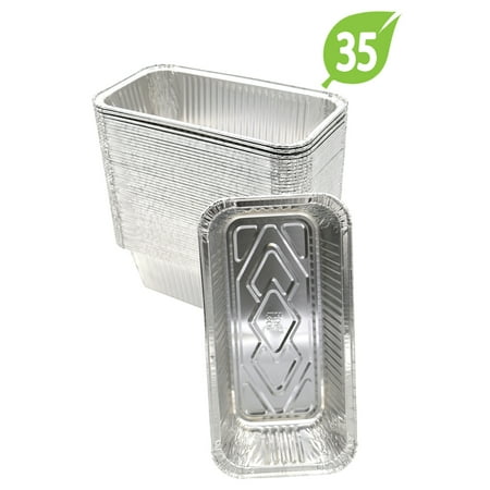 - Fig and Leaf (35 Pack) Aluminum Disposable 2-LB Bread Loaf Pans l Standard Size 8.5