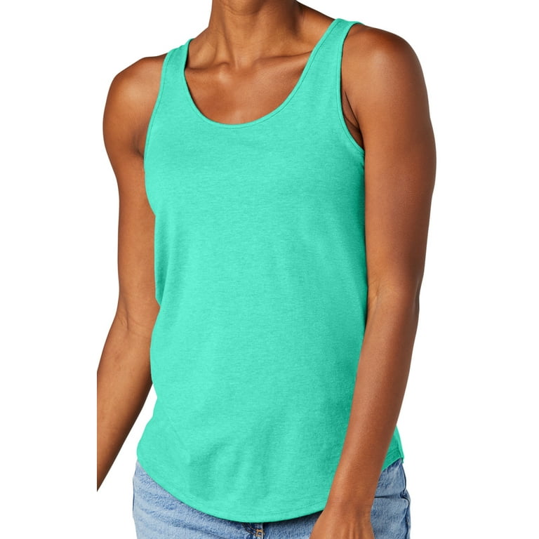 Women's Relaxed-Fit TriBlend Moisture-Wicking Yoga Tank Top, Extra-Small  Aqua Heather 