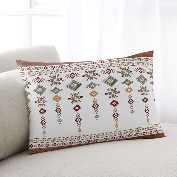 Southwest Geometric Queen Size Pillow Cover,Pillowcase Protectors with Zipper,Breathable Decorative Throw Pillow Case Cover,Western Boho Beige Grey Rustic Wooden Pillow Shams for Couch Sofa 20x30Inch