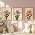 thumbnail image 2 of 3pcs Contemporary Canvas Wall Art Prints, Pink Tulips with Bow, Frameless Hanging Decor, for Living Room, Bedroom, Office, Home Decoration Gift, 2 of 4