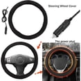 thumbnail image 4 of Heated Steering Wheel Cover, 15 Inch Cord Heated Steering Wheel Cover, Heater Suede Cover, USB Rechargeable, 5 Seconds Quick Heating Automatic Temperature Control for Vehicles Trucks Vans (1 PC), 4 of 6