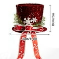 thumbnail image 3 of Cinvoph Christmas Hat Tree Topper, Glittered Sequin Tree Topper Hat with Bows Ornament, Top Hat Xmas Tree Topper for Home Office Holiday Tree Decor 7.5" Red A, 3 of 6