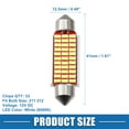 thumbnail image 4 of Unique Bargains LED Festoon Light White Bright LED 41mm 211 212 LED 33SMD 3014 Chipsets Metal Silver Tone Yellow 2 Pcs, 4 of 6