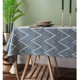 thumbnail image 2 of Nvzi Mantel rectangular con borlas, a prueba de polvo, lavable, para decoración de mesa de cocina, comedor, 53 x 70 pulgadas (onda azul), 2 of 5