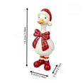 thumbnail image 2 of Christmas Resin Duck Figurine With Santa Hat And Plaid Bow, Cute Tabletop Ornament For Xmas Home Mantel Decor, 2 of 6