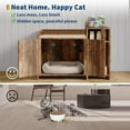 thumbnail image 5 of Hidden Cat Litter Box Furniture - Wooden Barn Door Cabinet with Storage Shelf | End Table Style Cat House Enclosure | Fits Most Litter Boxes | Odor Control, Ventilation | Modern Pet Furniture, 5 of 8