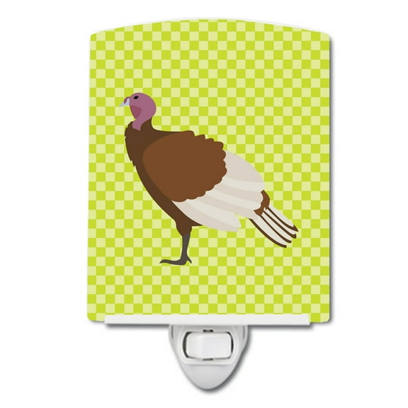Caroline's Treasures BB7808CNL Bourbon Red Turkey Hen Green Ceramic Night Light, 6x4x3", multicolor