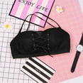 thumbnail image 2 of Everyday Bras for Women Underwear And Bra Set Stacked Pants Set with Lace up Shirt Top Set Lace Lace Pajama Set for Women plus Size Lace Thigh Garter Set We Undies Womens Lace Lingerie Set Black 2XL, 2 of 6